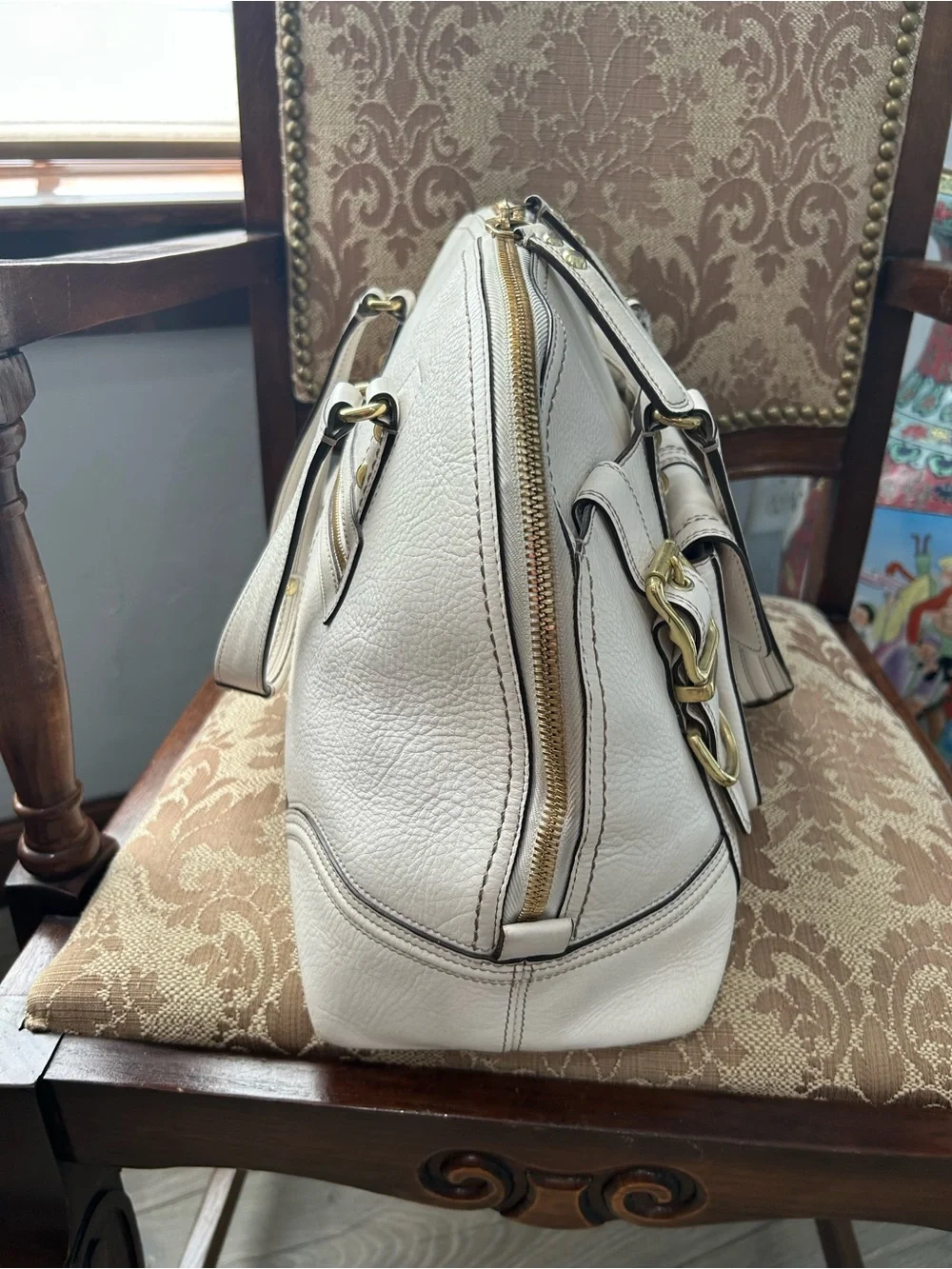 COACH Y2K Large leather Miranda Satchel White / Gold Hardware